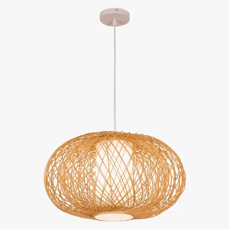 Suspension chinoise en bambou et rotin tissé - Édition Créative