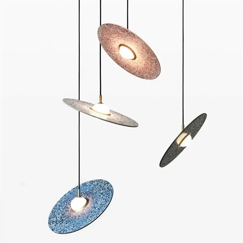 Suspension vintage en ciment Terrazzo UFO LED - Personnalisation Designer