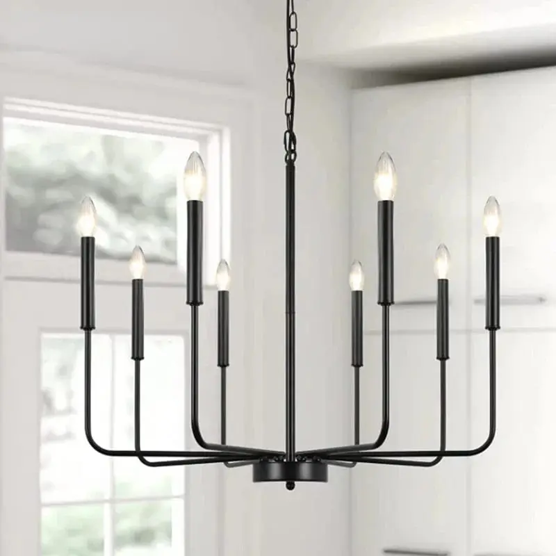 Lustre en fer à multi-têtes pour une décoration moderne avec chaîne