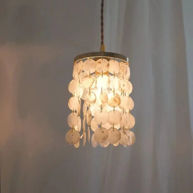 Suspension de luxe en cuivre avec coquillages naturels - Édition Rétro Chic