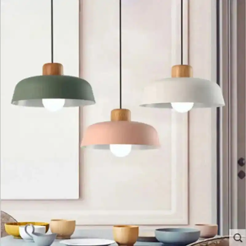 Suspension Luminaire LED Nordik Bois Abat-jour Aluminium - Déco Chic