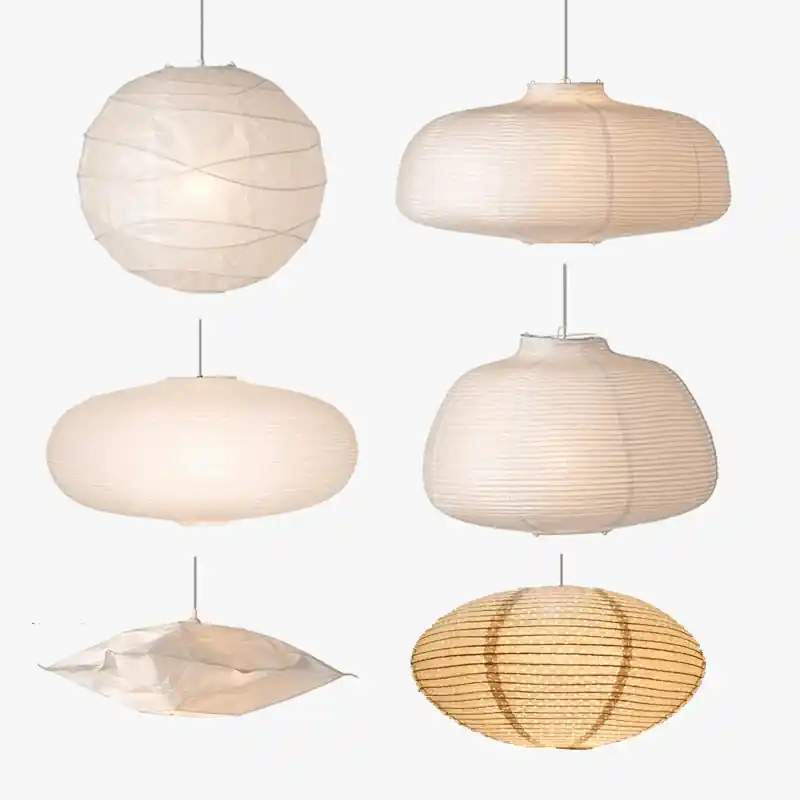 Lustre Lunaire en Papier Japonais pour Éclairer l'Intérieur