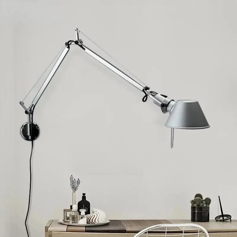 Applique murale LED moderne à bras long pliable et réglable - Parfait pour la lecture