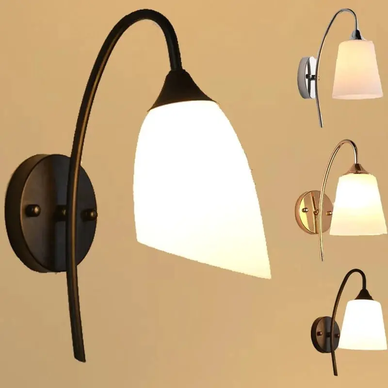 Lampe de chevet américaine antique en verre et fer LED pour hôtel de luxe