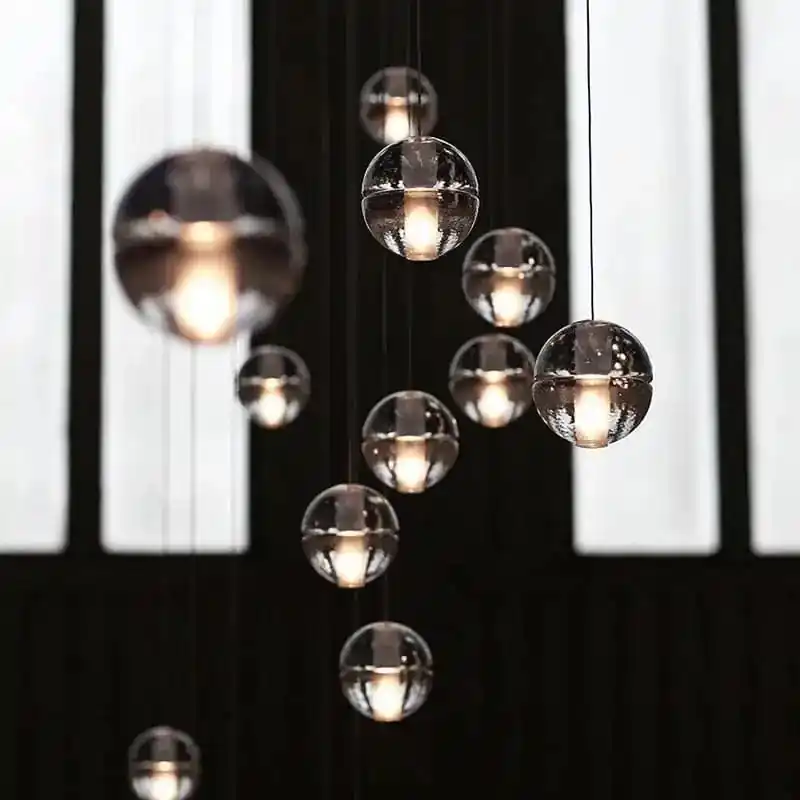 Lustre Boule de Cristal Nordique pour Villa de Luxe