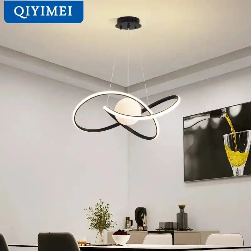Lampes Suspendues Nordiques Loft avec Ampoules Lune LED