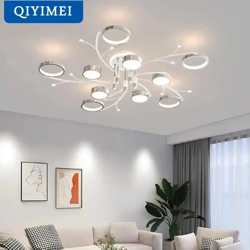 Lustre LED Nordique Moderne Chrome Minimaliste