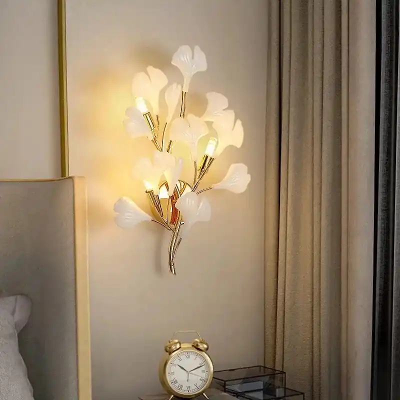 Applique murale LED en céramique \\"Fleurs Romantiques\\" pour hôtel