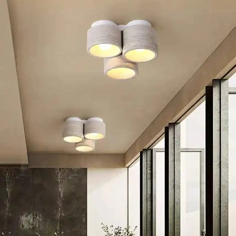 Plafonnier en marbre naturel - Lampe suspendue en pierre - Livraison directe