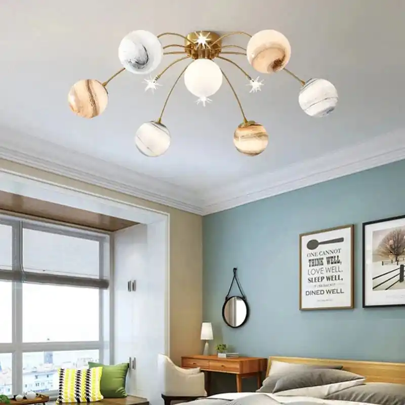 Suspension Planète Art Déco pour Enfants - Luminaires Suspendus en Métal