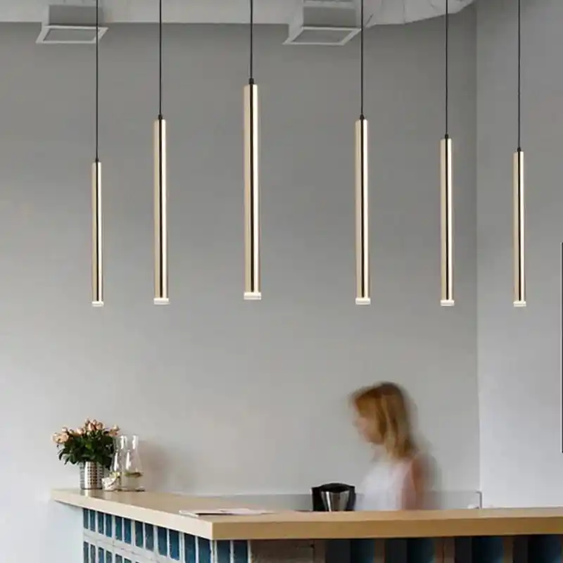Lampes Suspendues LED Dorées Design Moderne Minimaliste avec Livraison Directe