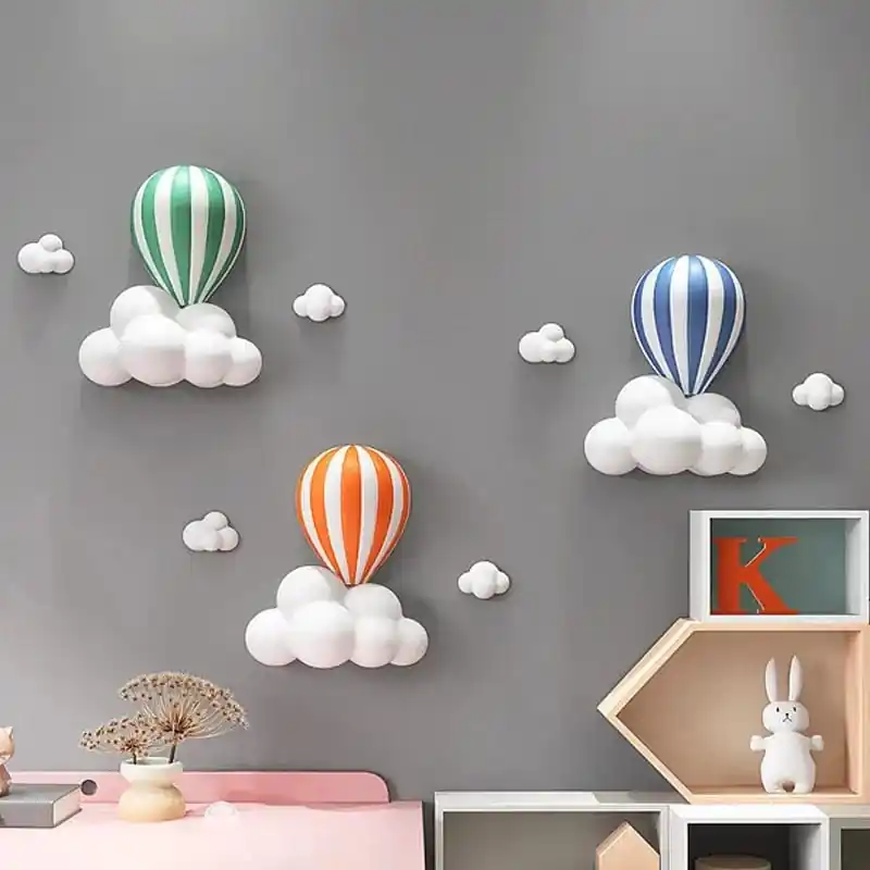 Ballon à Air Chaud 3D - Décoration Murale en Relief