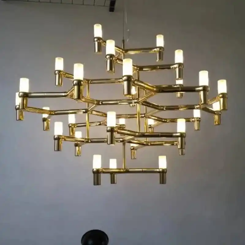Lustre de Luxe Moderne en Métal avec Éclairage Suspendu Réglable