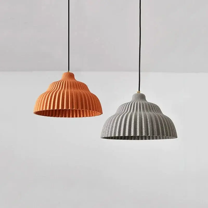 Lustre LED \\"Cake Luminous\\" en ciment wabi sabi