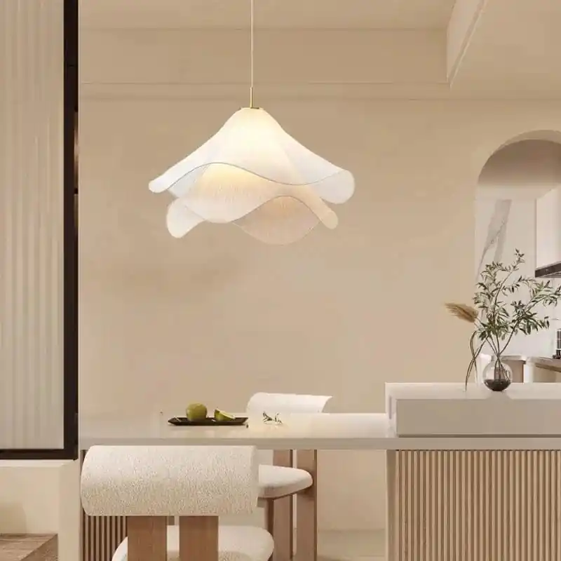 Lampe suspendue LED en tissu - Style minimaliste nordique de décoration