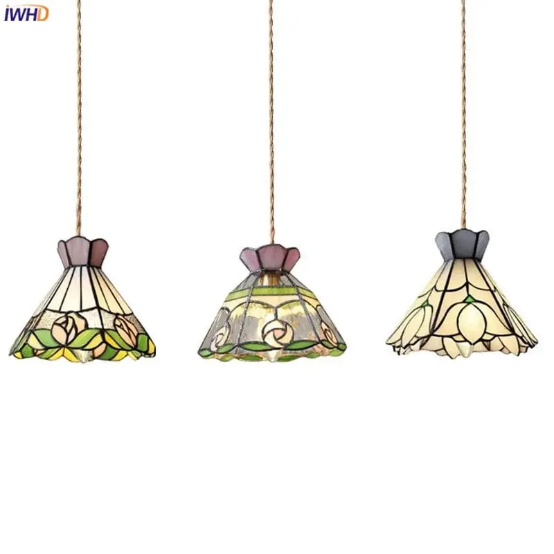 Suspension fleur en verre cuivre nordique moderne LED - iwhd style européen