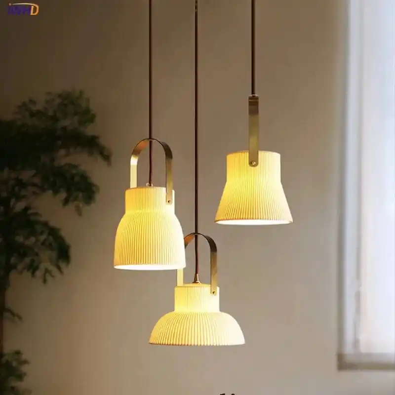 Suspension LED Moderne en Céramique Style Japonais par Iwhd