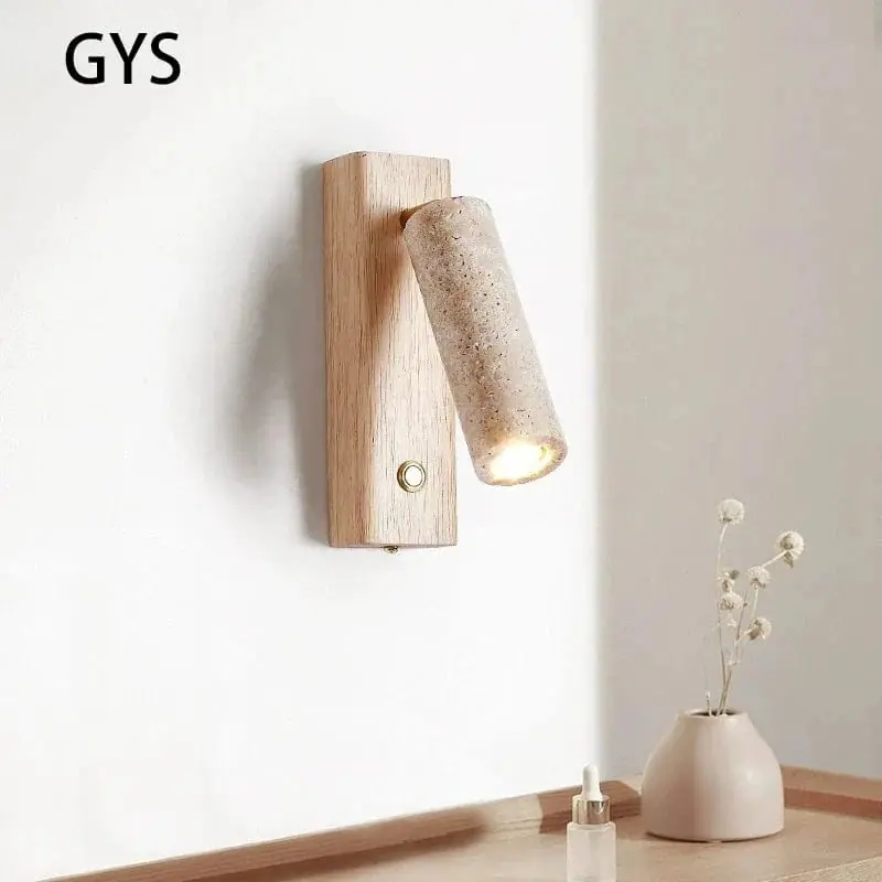 Applique murale LED rotative pour lecture et étude - Collection Wabi-Sabi Bois Noyer