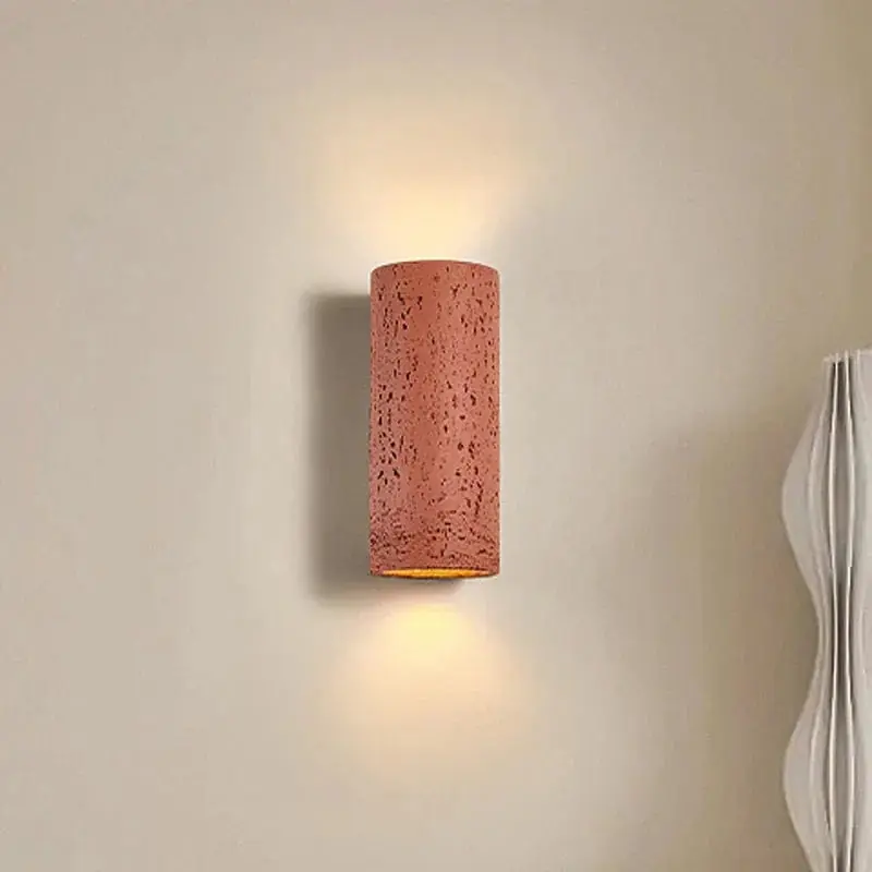 Applique murale LED en ciment au style nostalgique pour une décoration rétro Wabi Sabi.