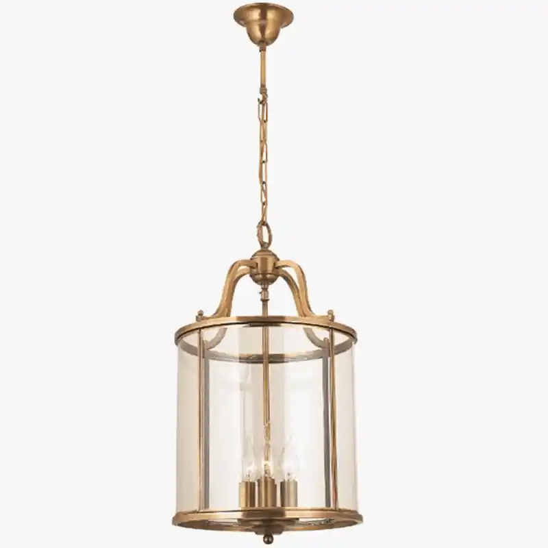 Lustre en cuivre de style vintage américain avec cage à oiseaux de Collection American Heritage