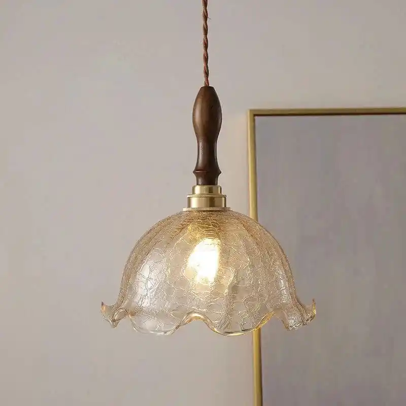 Suspension rétro LED en verre décoratif - LuxLumina