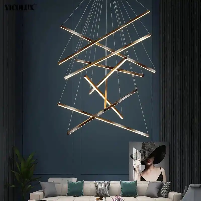 Lustre LED moderne avec gradation à distance pour un intérieur élégant