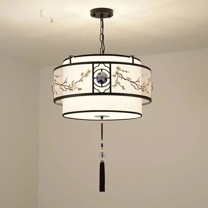 Lustre rétro rond pour restaurant chinois : Lampe suspendue créative de la nouvelle collection orientale