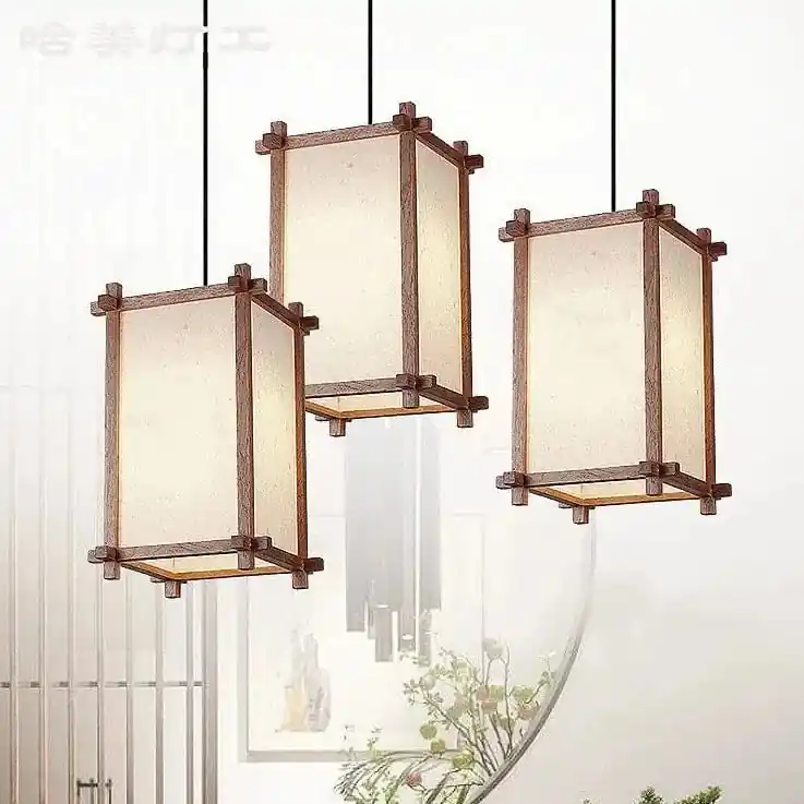 Suspension Loft Vintage Asiatique Zen en Bois Décorative - Édition Exclusive