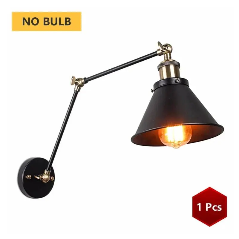 Applique murale industrielle vintage LED réglable décorative d'intérieur rétro.