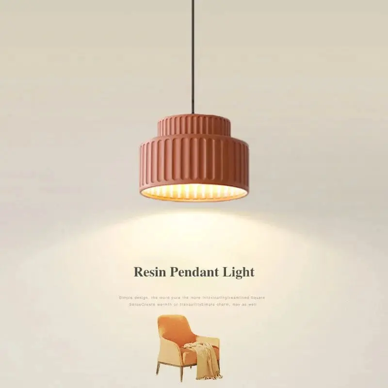 Lampe LED suspendue en résine nordique design minimaliste