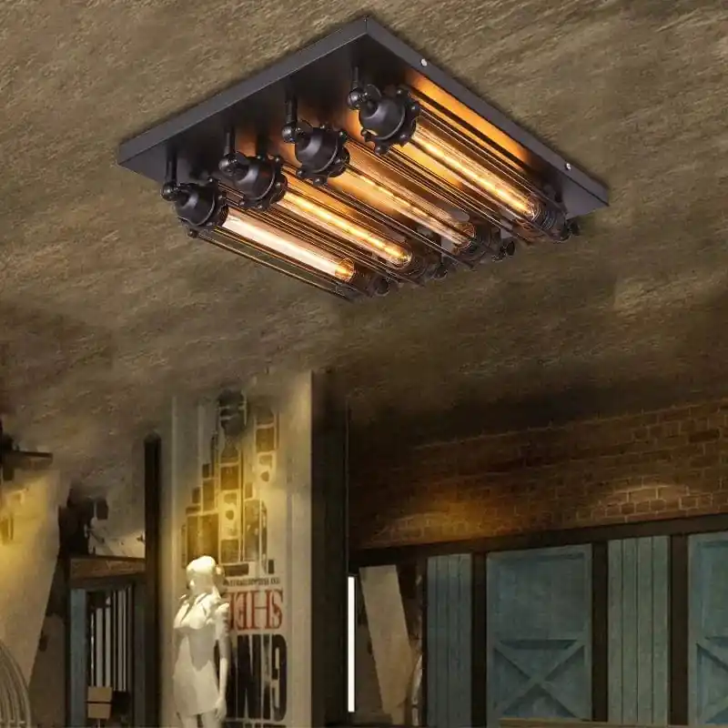 Plafonnier industriel rétro vintage pour café - Montage en surface