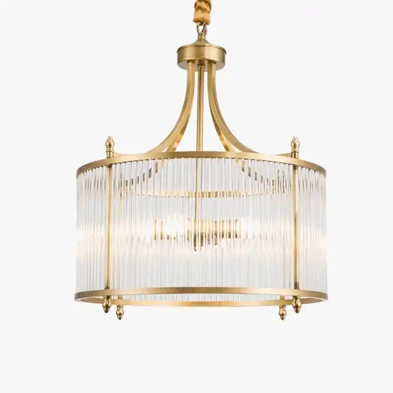 Lustre Moderne en Cuivre avec Tubes de Verre LED - Élégance Illuminée