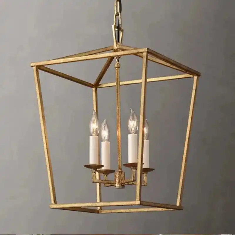 Suspension Loft Vintage en Fer \\"Cage à Oiseaux\\" Moderne