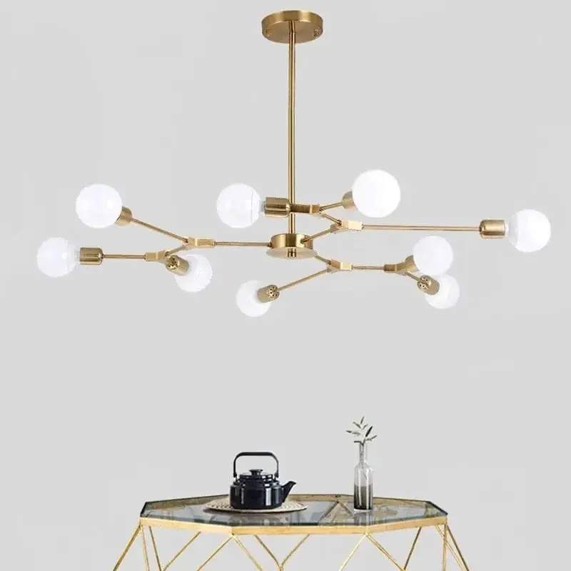 Lustre Spoutnik Satellite Moderne à 3, 6 ou 9 Branches Suspendues