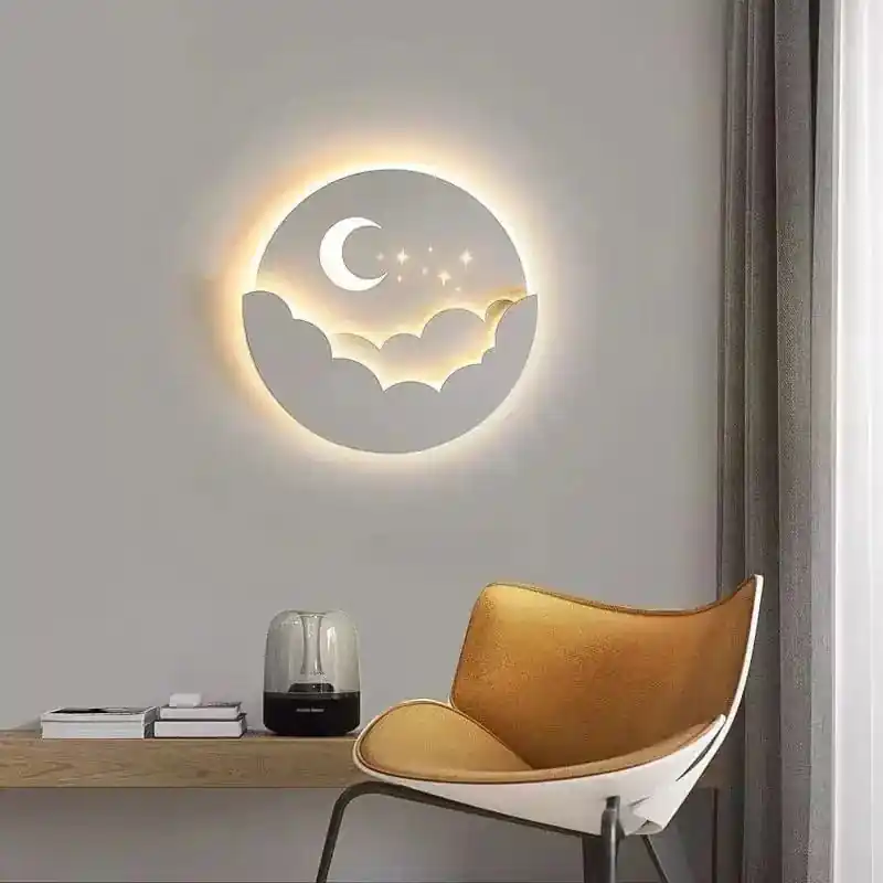 Applique LED Créative Nuage Étoiles Lune pour Chambre Enfants