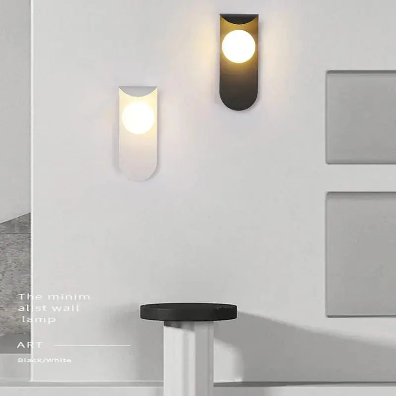 Applique murale LED en verre givré pour intérieur