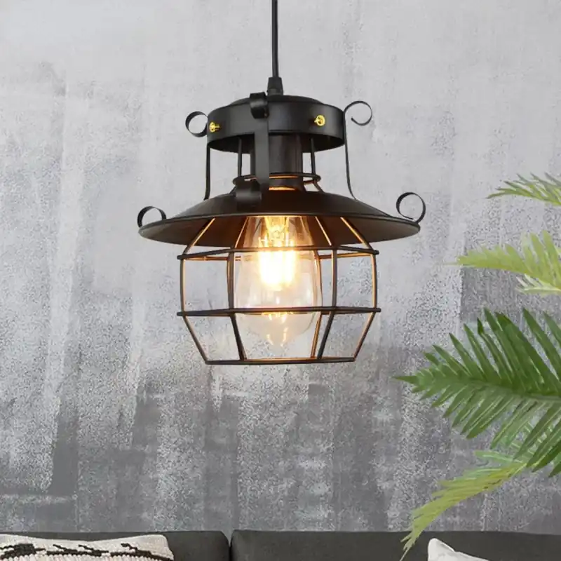 Suspension veilleuse vintage en métal - Collection Industrielle Nordique