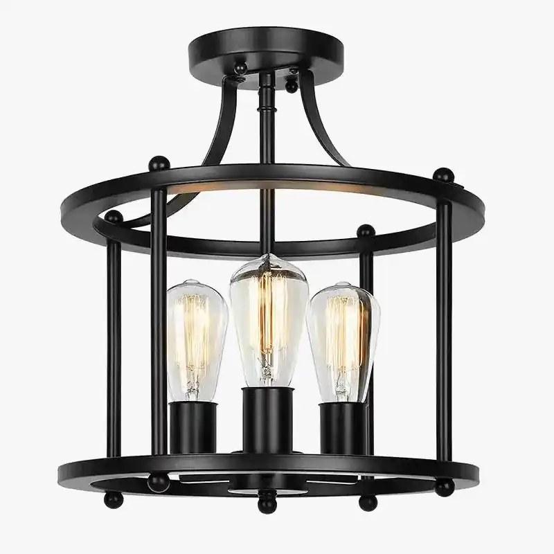 Plafonnier LED Industriel Américain Rétro Multi-Têtes Décoratif