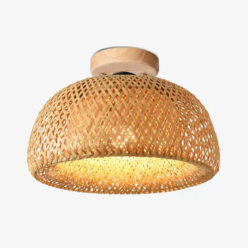 Plafonnier rond en bambou naturel Solferino