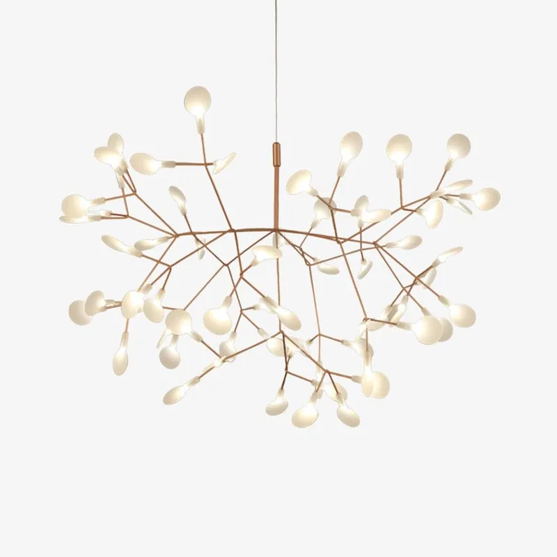 Suspension Design LED Arbre Doré - Maison Élégante