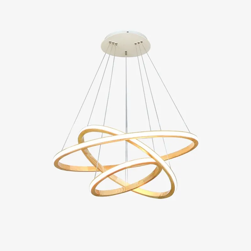 Lustre LED Ibarne en bois lumineux
