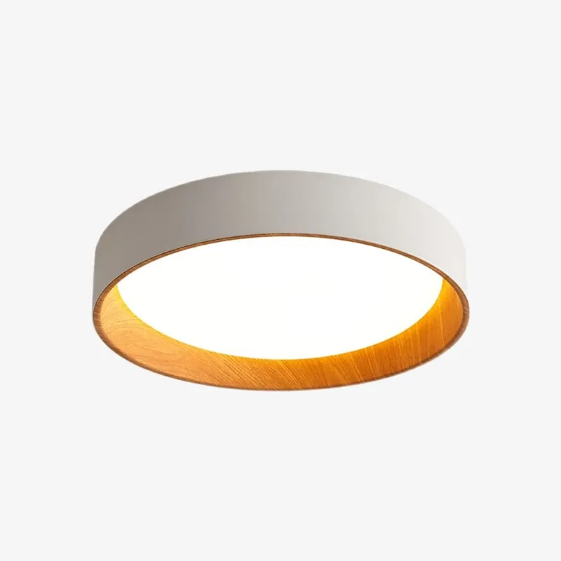 Plafonnier LED moderne Etelvina circulaire en bois