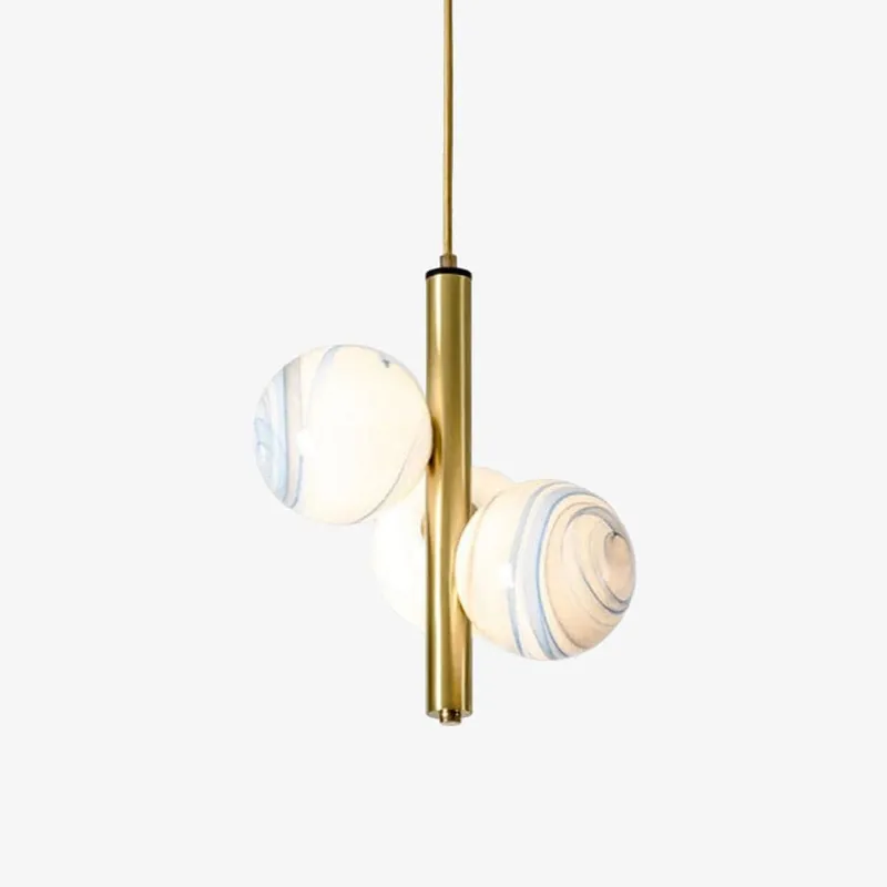 Suspension LED Lluna avec 3 globes en verre modernes