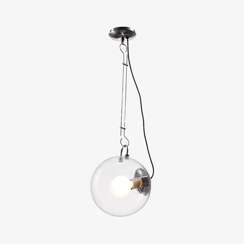 Suspension Irantzu - Argentée avec Globe en Verre