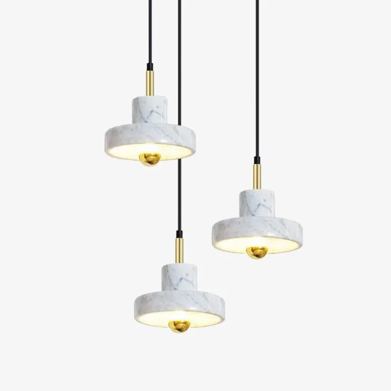 Lustre LED Luxia en marbre blanc