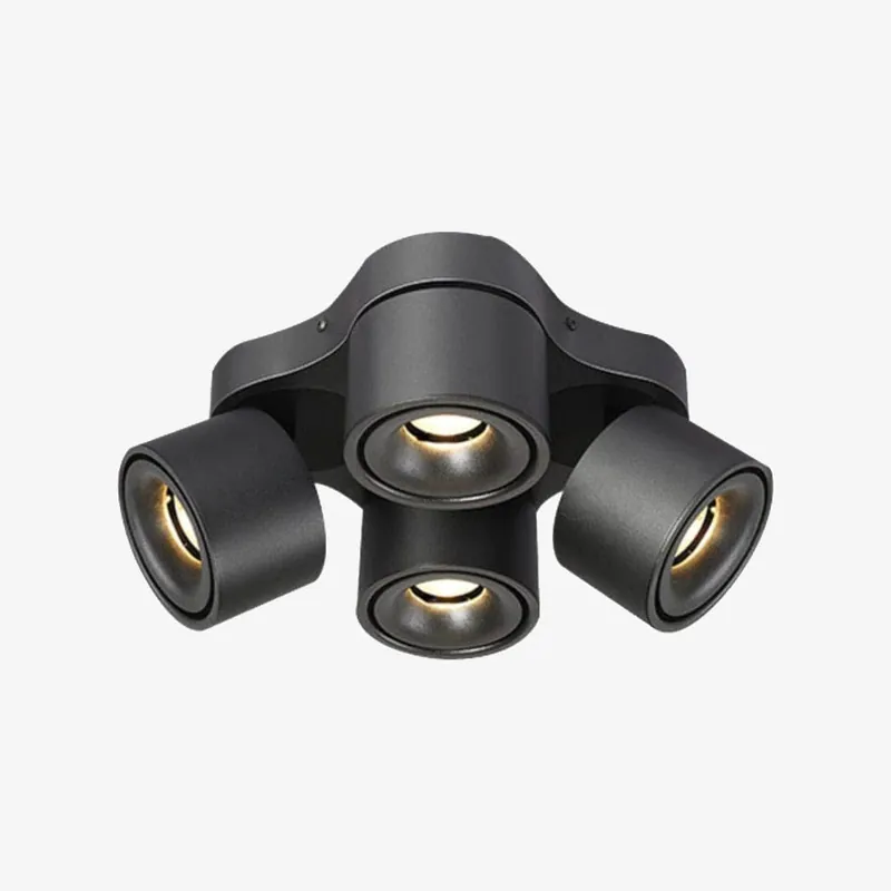 Spot LED ultramoderne avec 4 lumières réglables.