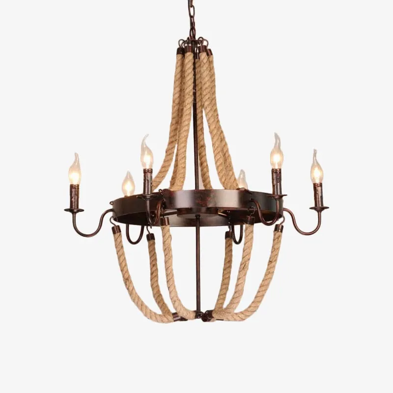 Lustre vintage Vechy Cordes et Fausses Bougies