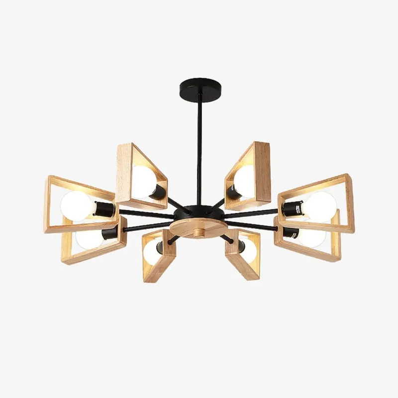 Lustre LED scandinave en bois Rauwl