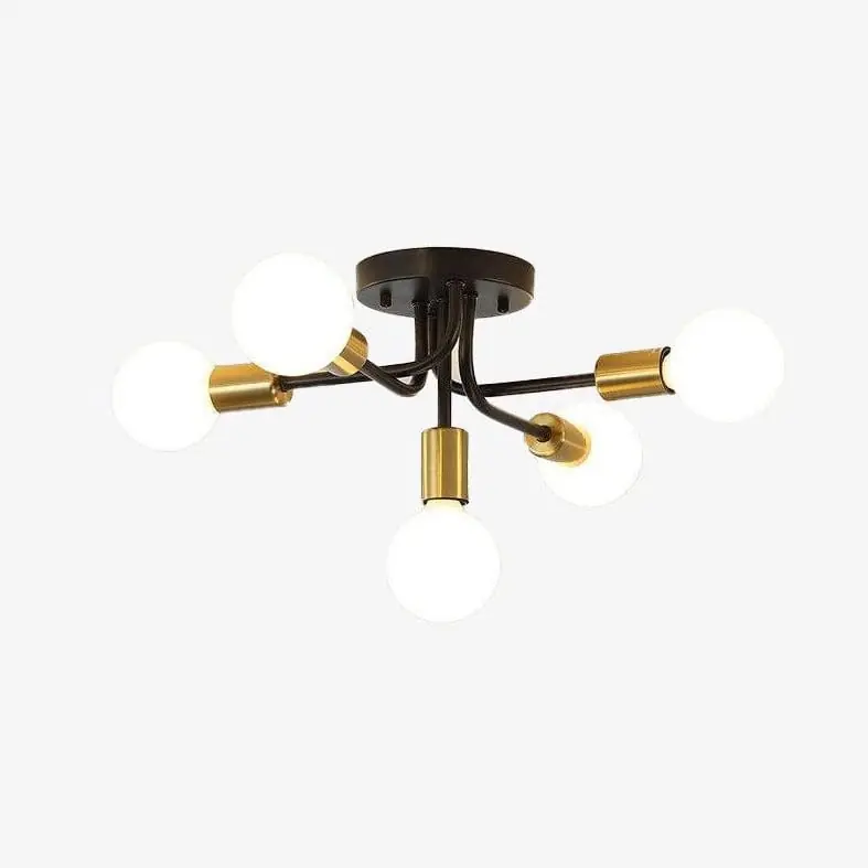Lustre Industriel en Métal avec 5 Ampoules Nido