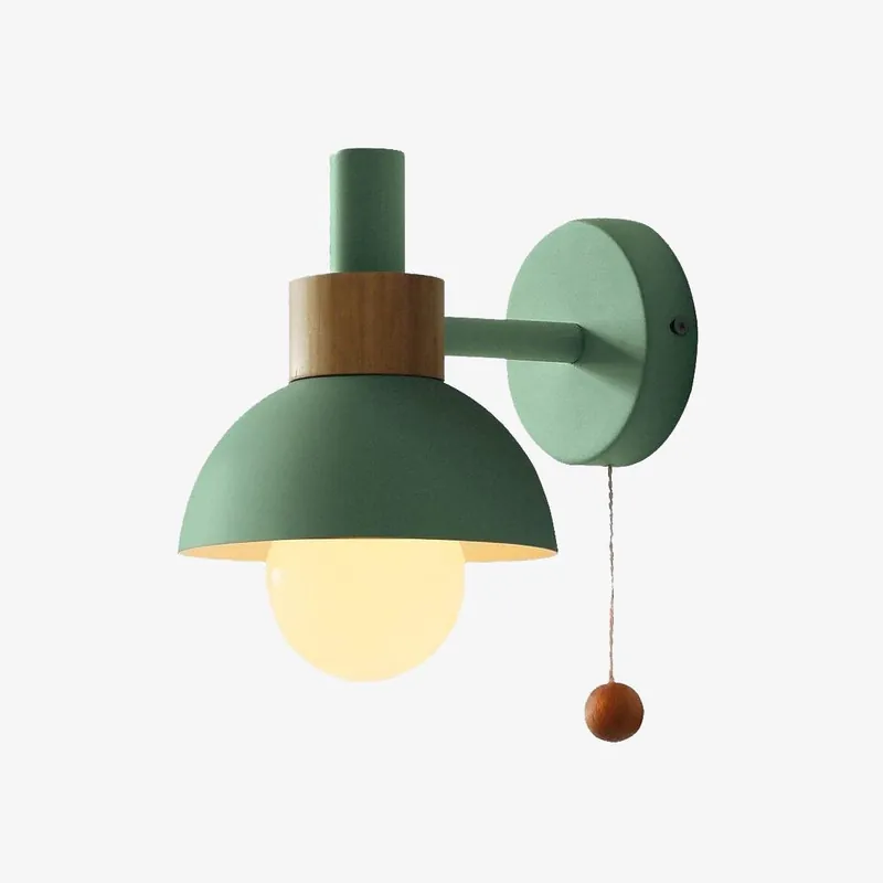 Applique murale LED en bois colorée - Style scandinave
